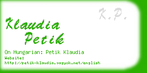 klaudia petik business card